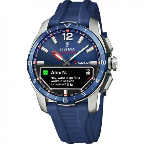 Reloj Festina Connected D F23000/1 esfera azul correa silicona azul
