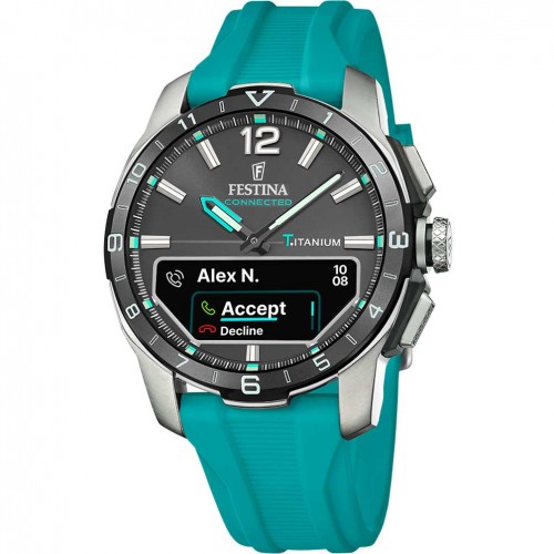 Festina Connected D F23000/5 esfera negra correta silicona turquesa