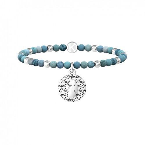 Pulsera elástica Kidult colgante ángel piedras tonos azules 732140