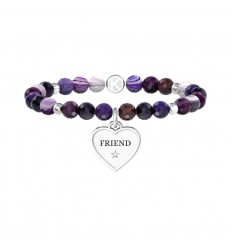 Polsera elàstica Friend Kidult tons violetes penjoll cor 732219