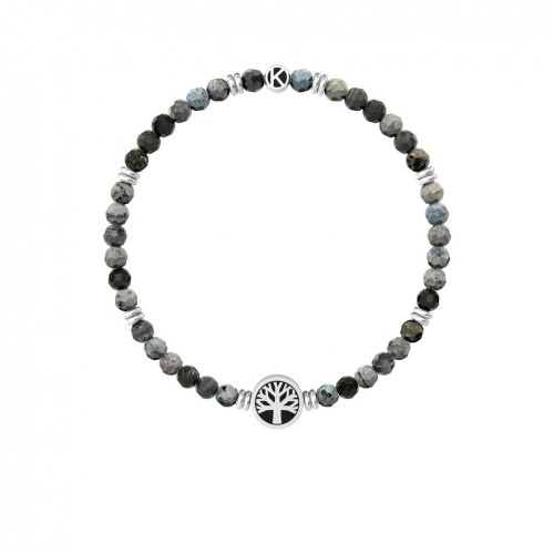 Pulsera elástica Kidult unisex piedras tono gris árbol de vida 732241