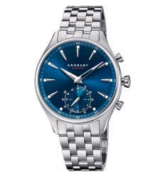 Kronaby Sekel connected watch 41mm Steel Blue dial Steel bracelet S3119/1