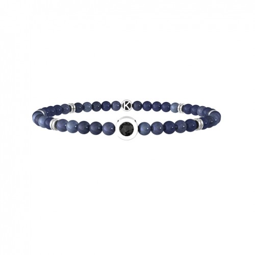 Pulsera elástica unisex Kidult acero con piedras tono azul 732254