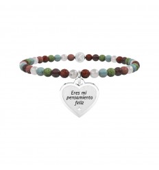 Polsera elàstica Kidult amb cor i pedres multicolor 732265