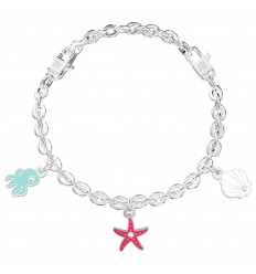Summertime Kidult adjustable bracelet steel with marine motifs 732286