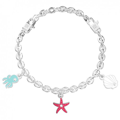Summertime Kidult adjustable bracelet steel with marine motifs 732286