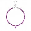 Pulsera ajustable Kidult con corazón y piedras en tonos lila 732287