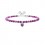 Pulsera ajustable Kidult con corazón y piedras en tonos lila 732287