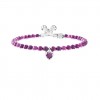 Pulsera ajustable Kidult con corazón y piedras en tonos lila 732287