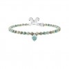 Pulsera ajustable Kidult colgante corazón y piedras tonos azules 732291