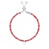 Kidult adjustable bracelet white heart pendant red tone stones 732294