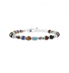 Adjustable bracelet Kidult unisex amulet multicolored stones 732300