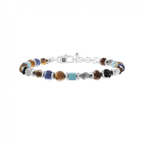 Adjustable bracelet Kidult unisex amulet multicolored stones 732300
