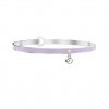 Pulsera rígida Kidult en acero con esmalte color lila y cristal 732305