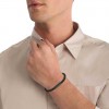Calvin Klein men's black leather and steel bracelet 35100025