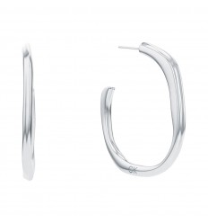 Calvin Klein elemental silver color steel hoop earrings 35000643