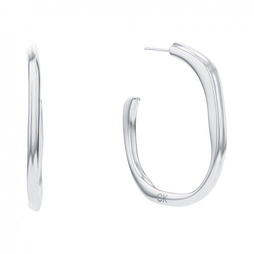 Calvin Klein elemental silver color steel hoop earrings 35000643