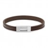 Pulsera Calvin Klein Exposed hombre piel marrón hebilla acero 35100021