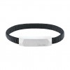 Pulsera Calvin Klein Magnify hombre piel negra hebilla acero 35100012