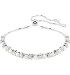 Pulsera Swarovski Matrix Crystal Pearl talla redonda rodio 5689633