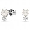 Pendientes botón Matrix Swarovski Crystal Pearl blanco rodio 5694225