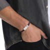 Calvin Klein men's brown leather bracelet steel buckle 35100003