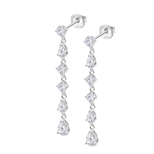 Pendientes largos Lotus Silver en plata LP3622-4/1 circonitas blancas