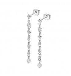 Lotus Silver Pure Essential earrings in silver LP3734-4/1 clear zircons
