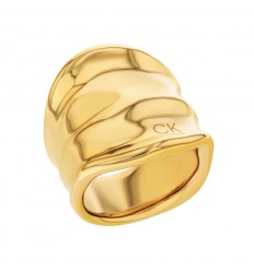 Anillo Calvin Klein Elemental en acero inoxidable dorado 35000646