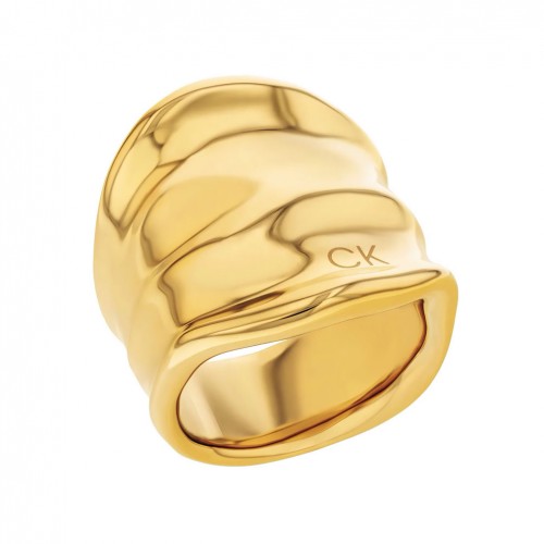 Anillo Calvin Klein Elemental en acero inoxidable dorado 35000646