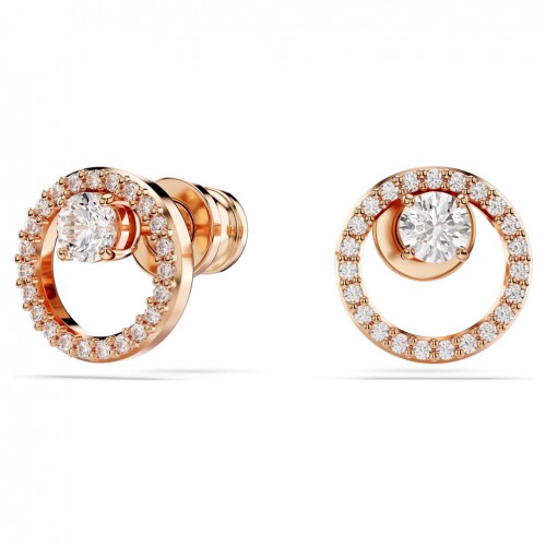 Swarovski Constella earrings round cut white Zirconia rose gold 5692263