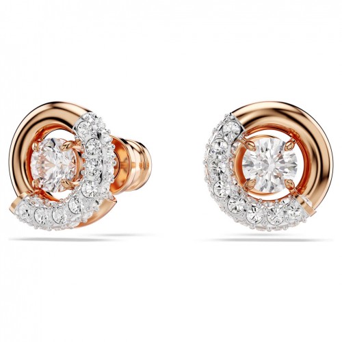Arracades botó Swarovski Dextera talla rodona blanc to or rosa 5692258