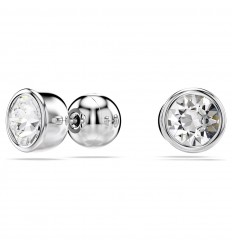 Arracades botó Swarovski Imber talla rodona blanc bany rodi 5696073