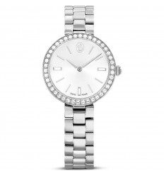 Reloj Certa Swarovski 5672998 tono plateado brazalete metálico