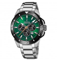 Festina Chrono Bike watch F20641/A green dial steel bracelet