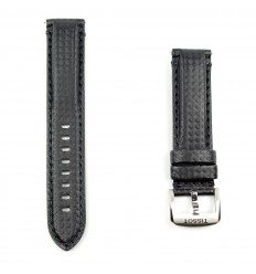 Correa Tissot color negro en tela efecto carbono T852046829 20mm