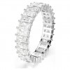 Swarovski Matrix ring baguette cut white crystals rhodium plated