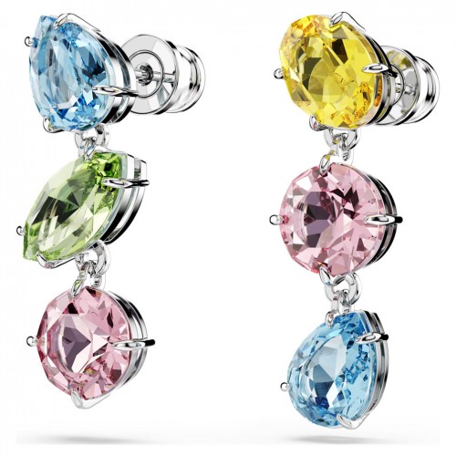 Asymmetrical Swarovski Gema earrings multicolored rhodium 5692406
