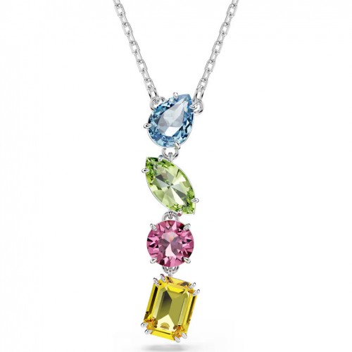 Penjoll en Y Gema Swarovski multicolor bany de rodi 5692421