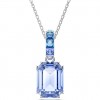 Penjoll Millenia Swarovski talla octogonal blau bany de rodi 5696518