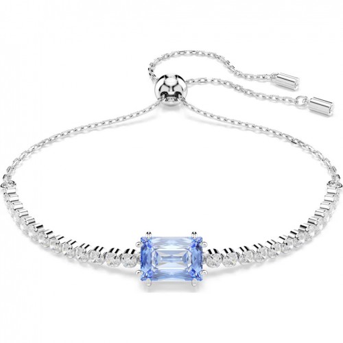 Swarovski Matrix Tennis bracelet mixed cuts blue rhodium plated 5693412