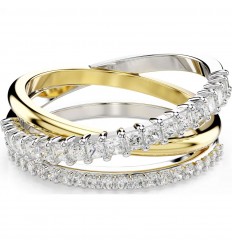 Anillo Hyperbola Swarovski tallas mixtas combinación acabados metálicos