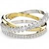 Hyperbola Swarovski ring mixed cut combination of metallic finishes