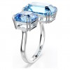 Anell obert Millenia Swarovski talla octogonal blau bany rodi 5694142