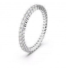 Anell Matrix Vittore Swarovski talla rodona blanc acabat to platejat