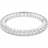 Swarovski Vittore Matrix ring round cut white crystals silver tone