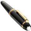 Bolígrafo Montblanc Meisterstück dorado resina preciosa negra 132457