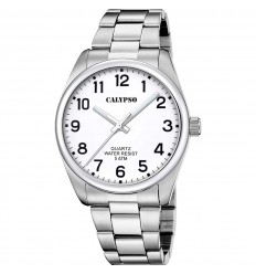 Reloj Calypso basic hombre K5862/1 esfera blanca brazalete acero