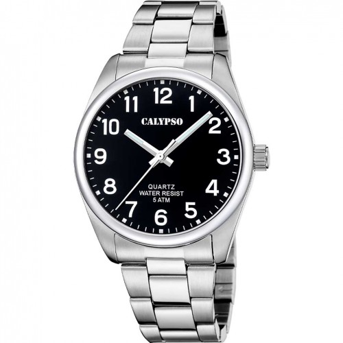 Calypso Basic men's watch K5862/4 black dial steel bracelet