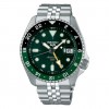 Seiko 5 Sports GMT automatic watch SSK035K1 green dial steel. bracelet